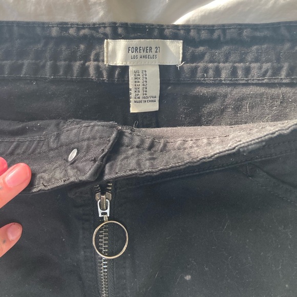 Forever 21 black denim zip up mini - Picture 3 of 3